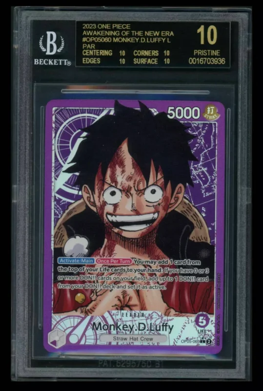 Monkey D. Luffy OP05-060 Alt Art One Piece Leader pristine BGS 10 BLACK LABEL