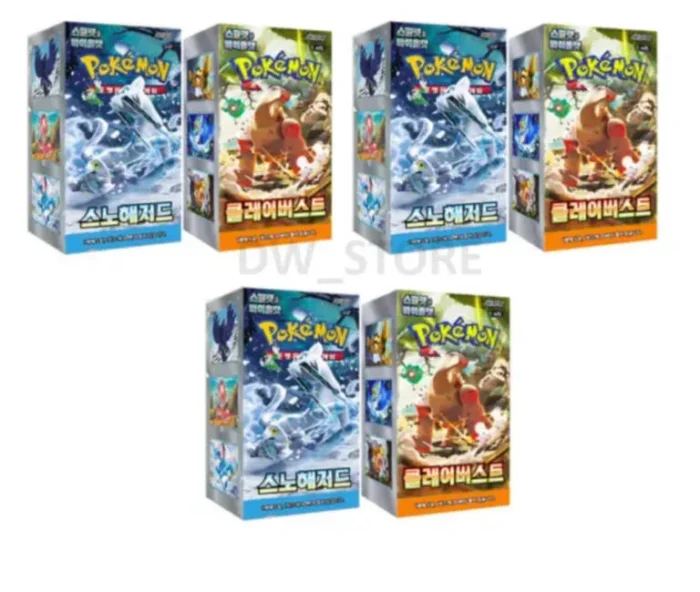 [3+3 box] Pokemon Card Scarlet&Violet Snow Hazard+Clay Burst Booster SET Korean