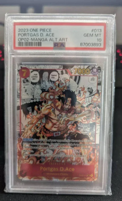 One Piece Card Game English Portgas D Ace Manga Alt Art OP02-013 PSA 10 Gem Mint