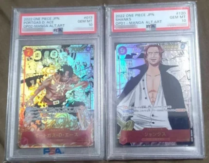 PSA 10 ONE PIECE CARD ACE & SHANKS OP01 OP02 MANGA ALT ART JAPANESE